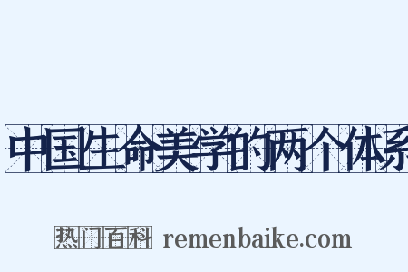 中国生命美学的两个体系是什么意思的图片